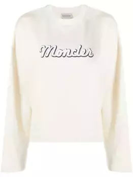 Толстовка с вышитым логотипом MONCLER, нейтральный