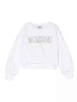 Толстовка с вышитым логотипом Moschino Kids, белый