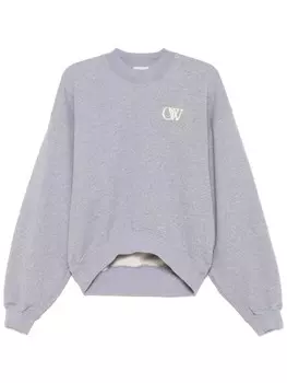 Толстовка с вышитым логотипом Off-White, серый