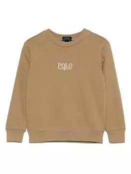 Толстовка с вышитым логотипом POLO RALPH LAUREN KIDS, нейтральный цвет