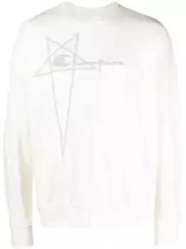 Толстовка с вышитым логотипом Rick Owens X Champion, нейтральный