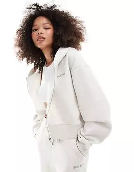 Толстовка с вышитым логотипом серого цвета Sixth June