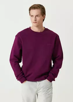 Толстовка с вышитым логотипом сливового цвета Les Deux