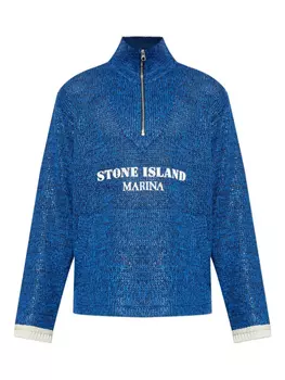 Толстовка с вышитым логотипом Stone Island, синий