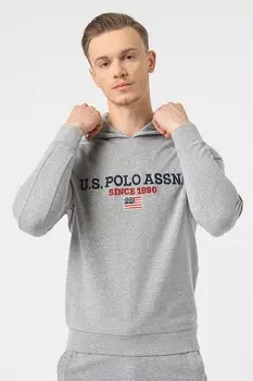 Толстовка с вышитым логотипом U S Polo Assn , серый