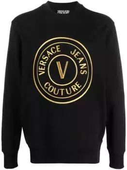 Толстовка с вышитым логотипом Versace Jeans Couture, черный