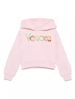 Толстовка с вышитым логотипом Versace Kids, розовый