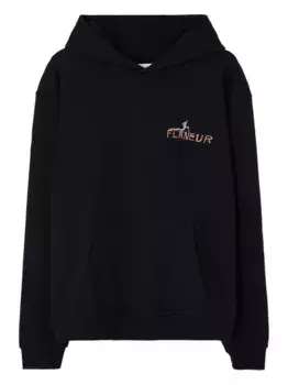 Толстовка с вышитым рисунком FLNEUR, черный