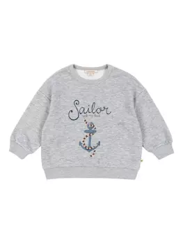 Толстовка с вышитым слоганом Konges Sljd, серый