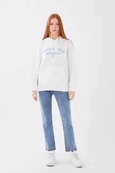 Толстовка с вышитым текстом Lc Waikiki, белый