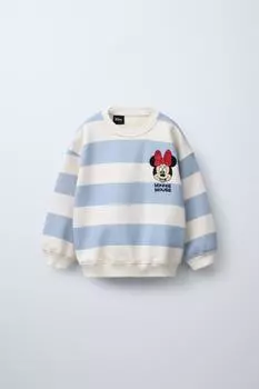 Толстовка с вышитыми полосами минни маус disney ZARA, светло-голубой