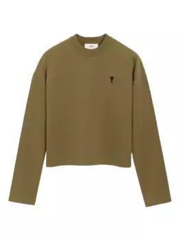 Толстовка с вышивкой AMI Paris, зеленый