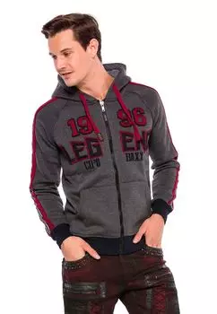 Толстовка с вышивкой CIPO & BAXX, антрацит