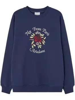 Толстовка с вышивкой «Fleurs» Drle De Monsieur, синий