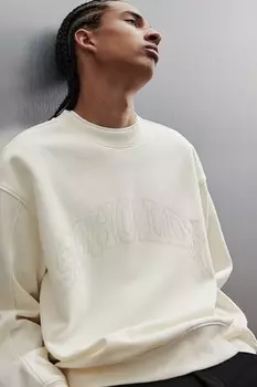 Толстовка с вышивкой H&M, бежевый