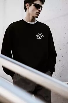 Толстовка с вышивкой H&M, черный