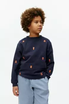 Толстовка с вышивкой H&M, синий