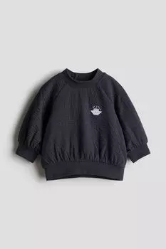 Толстовка с вышивкой H&M, синий