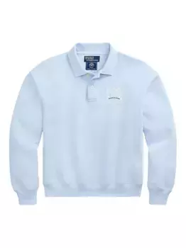 Толстовка с вышивкой и воротником поло POLO RALPH LAUREN, синий