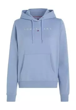 Толстовка с вышивкой логотипа, карманом-кенгуру, для женщин TOMMY Jeans, цвет Moderate Blue