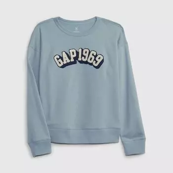 Толстовка с вышивкой логотипа с эффектом букле Gap, голубой