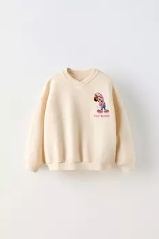 Толстовка с вышивкой минни disney ZARA, экрю