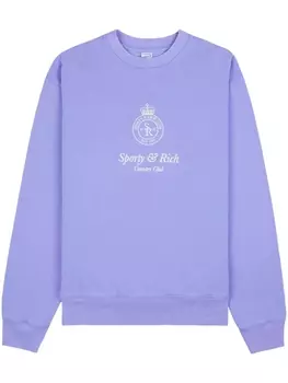 Толстовка с вышивкой Sporty & Rich, фиолетовый