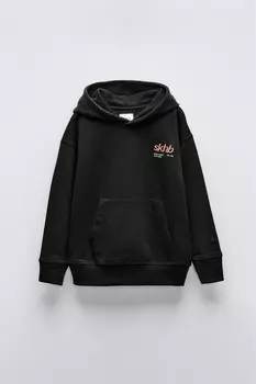 Толстовка с вышивкой ZARA, черный