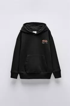 Толстовка с вышивкой ZARA, черный