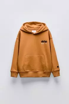 Толстовка с вышивкой ZARA, цвет tobacco