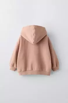 Толстовка с вышивкой ZARA, пыльно-розовый