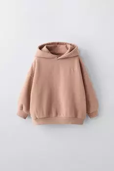 Толстовка с вышивкой ZARA, пыльно-розовый