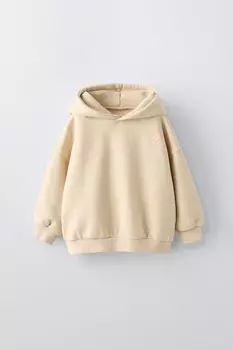 Толстовка с вышивкой ZARA, середина экрю
