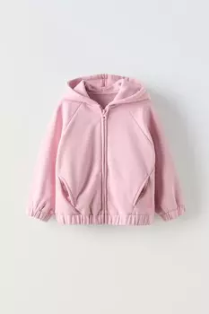 Толстовка с вышивкой ZARA, светло-розовый