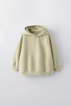 Толстовка с вышивкой ZARA, зеленоватый