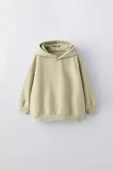 Толстовка с вышивкой ZARA, зеленоватый