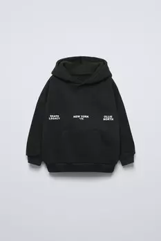 Толстовка с высоким лозунгом ZARA, черный