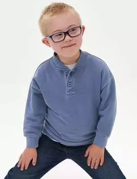 Толстовка с высоким содержанием хлопка Marks & Spencer, синий