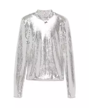 Толстовка с высоким воротником и пайетками Rotate Birger Christensen, серый