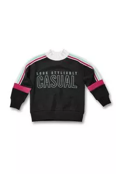 Толстовка с высоким воротником и принтом слогана Wittypoint, черный