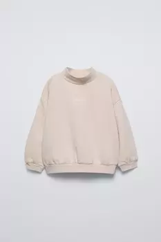 Толстовка с высоким воротом ZARA, экрю