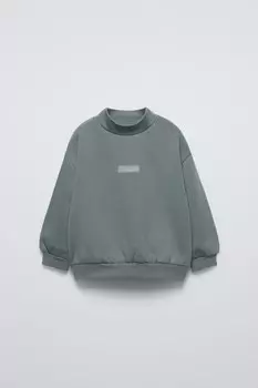 Толстовка с высоким воротом ZARA, зеленый