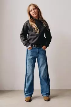 Толстовка с заклепками ZARA, антрацитово-серый