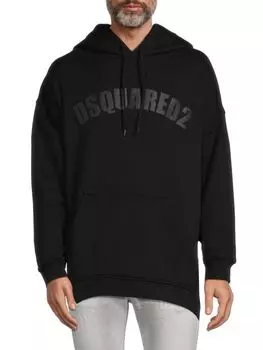 Толстовка с заниженными плечами и логотипом Dsquared2, черный