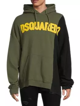 Толстовка с заниженными плечами и логотипом Dsquared2, зеленый