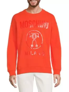 Толстовка с заниженными плечами и логотипом Moschino, оранжевый