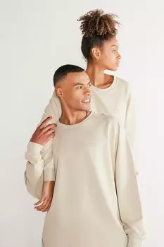 Толстовка с заниженными рукавами Ac&Co, бежевый