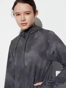 Толстовка с защитой от ультрафиолета airism принт Uniqlo, серый