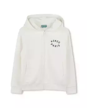 Толстовка с застежкой-молнией Kenzo Kids, белый
