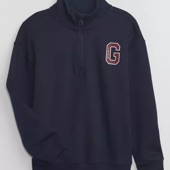 Толстовка с застежкой-молнией на половину длины высоким воротом и логотипом Gap, синий